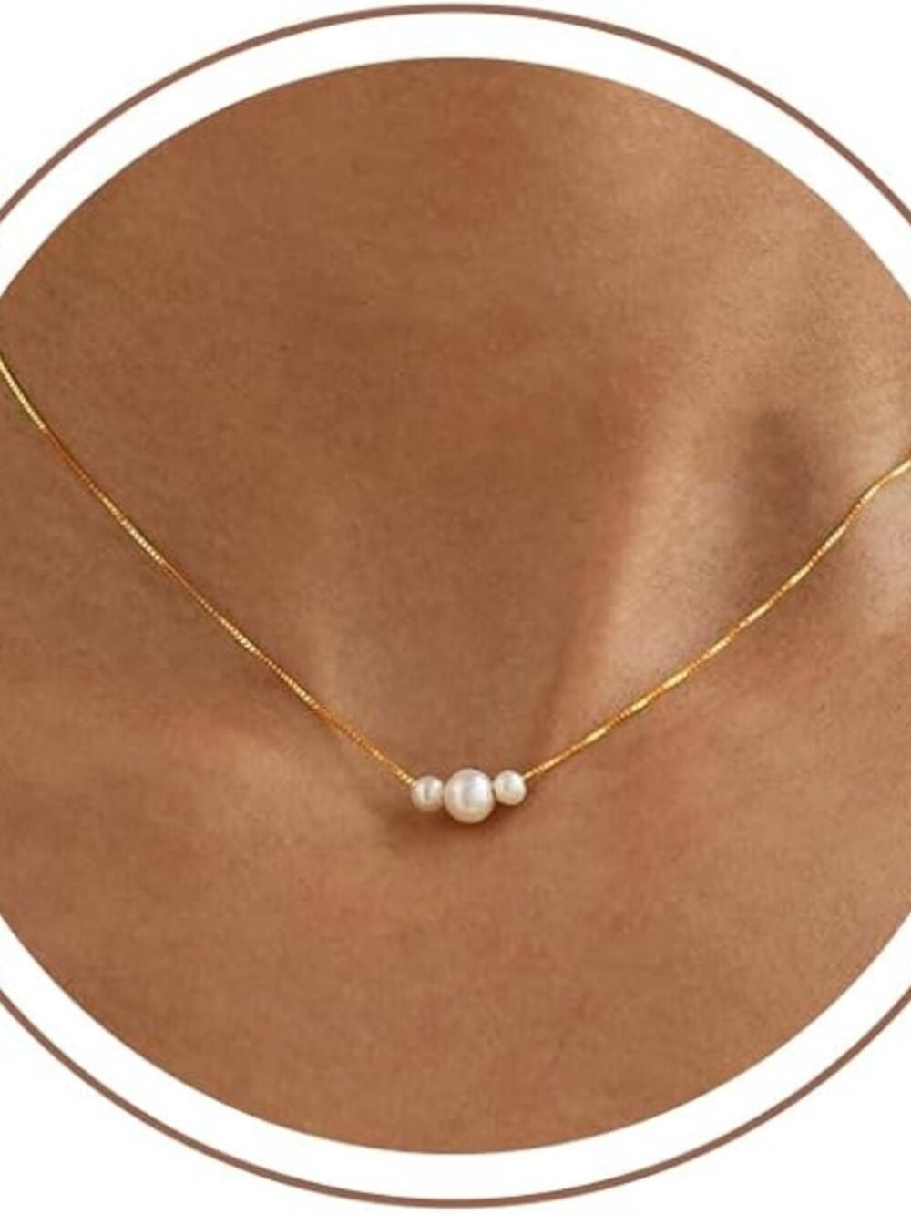 ✨ Delicate 14K Gold Plated Pearl Necklace - Minimalist Dainty Layering Chain